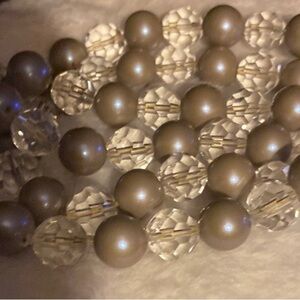 EUC Cezanne Bracelet, 3 Strand, Beaded, Faux Pearl, Stretch, Statement,feminine‍